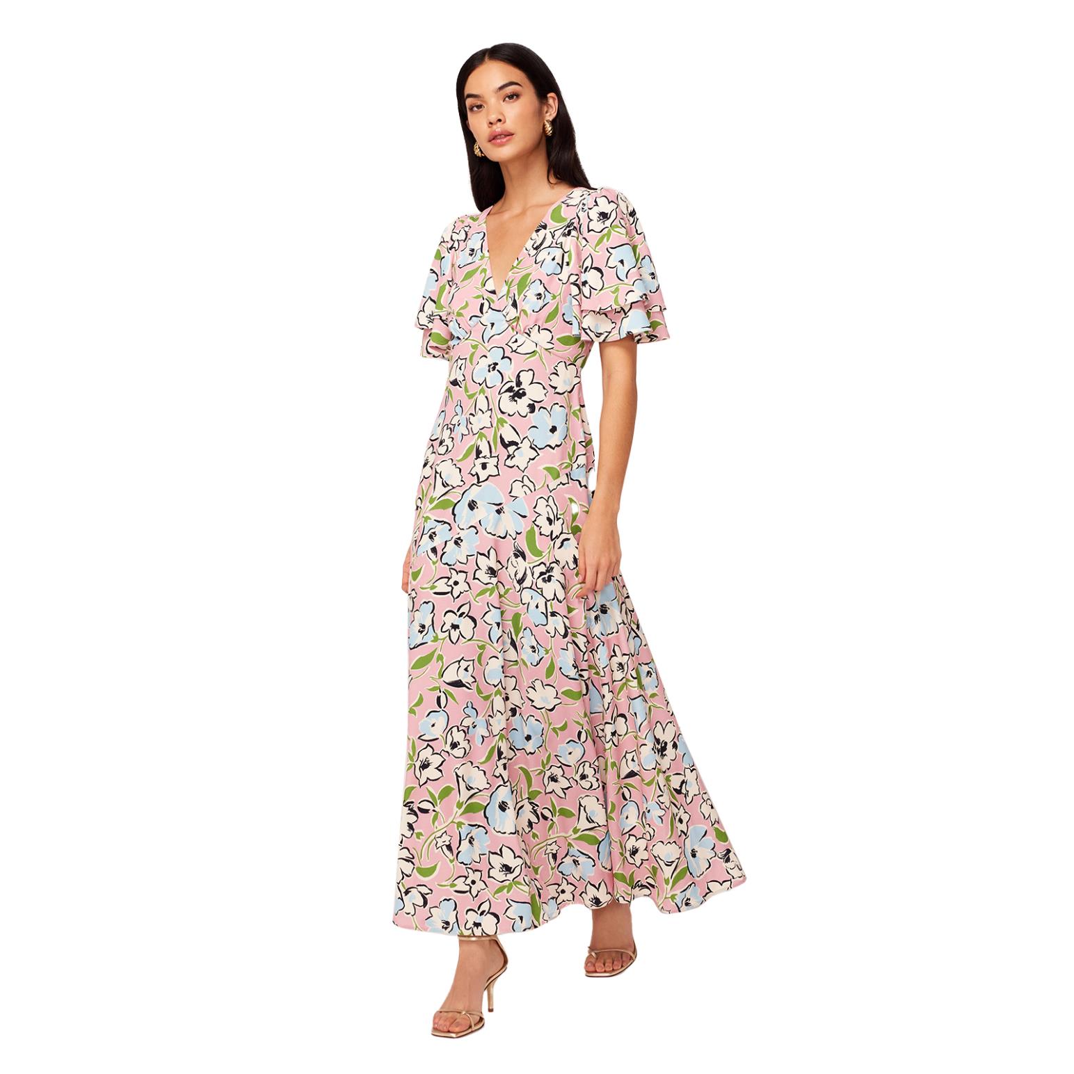 KITRI Tallulah Pink Floral Print Maxi Dress